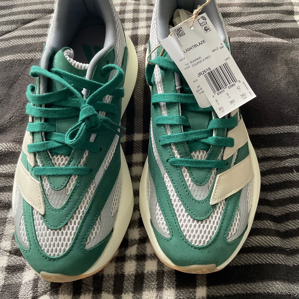 Green and Gray Athletic Sneakers